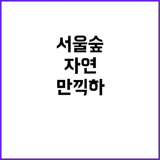서울숲에서 자연을 만끽하는 방법