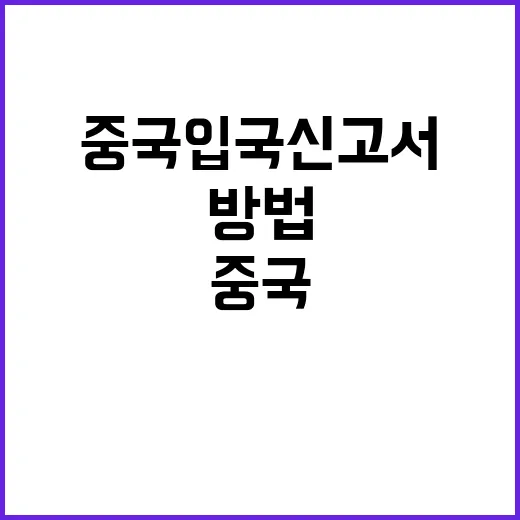 중국 입국신고서를 …