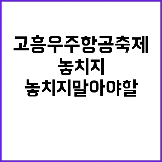 고흥 우주항공축제를…
