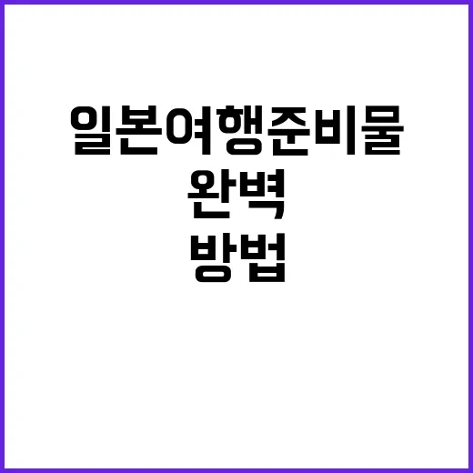 일본 여행 준비물을 완벽하게 준비하는 방법
