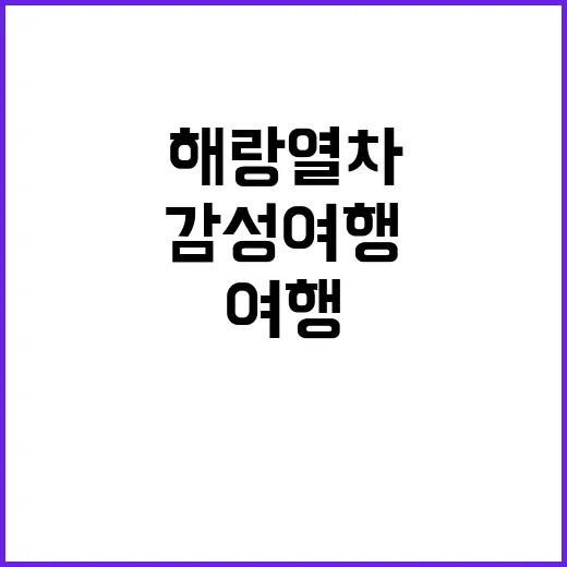 해랑열차를 통한 감성 여행 방법