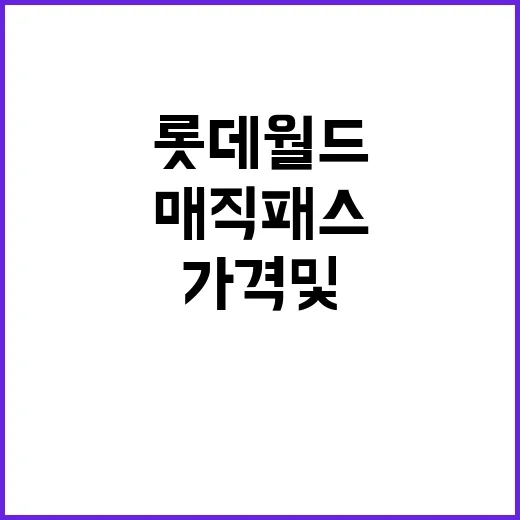 롯데월드 매직패스 가격 및 활용 방법