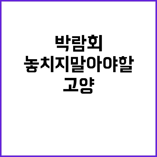 고양 꽃박람회에서 놓치지 말아야 할 즐길 거리