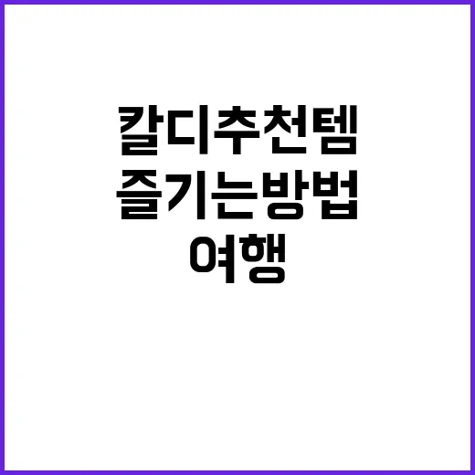 여행 중 칼디 추천템으로 현지 맛을 즐기는 방법