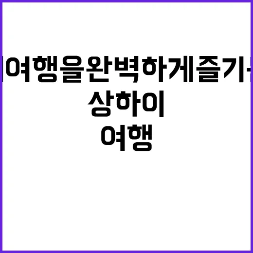 상하이 여행을 완벽…