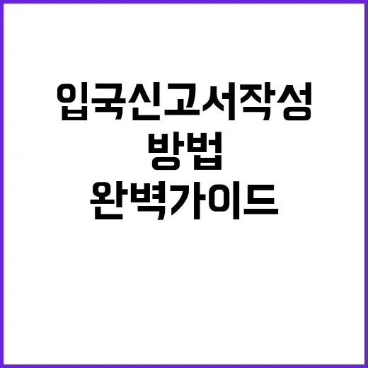 중국 입국신고서 작…
