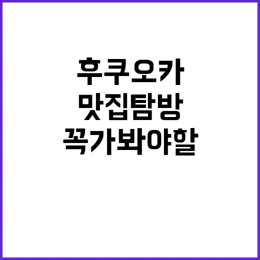 후쿠오카에서 꼭 가봐야 할 맛집 탐방 방법