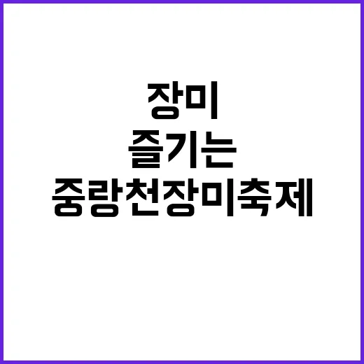 중랑천 장미축제를 즐기는 방법