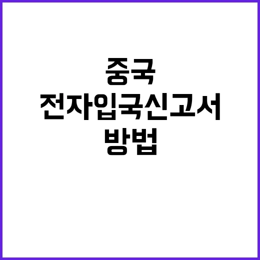 중국 여행자를 위한 전자입국신고서 작성 방법