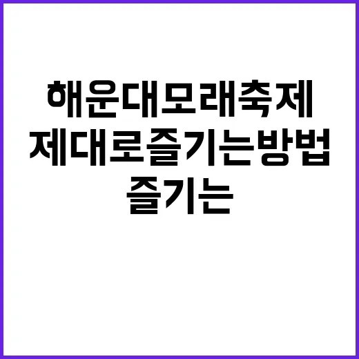 해운대 모래축제를 제대로 즐기는 방법