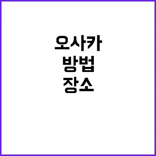 오사카에서 꼭 방문해야 할 장소를 알아보는 방법