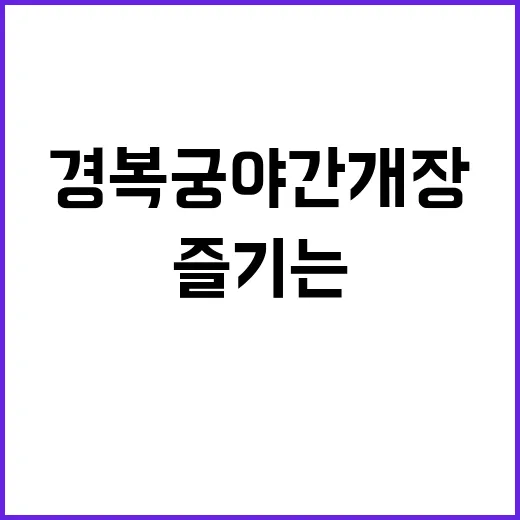 경복궁 야간개장을 즐기는 방법과 팁