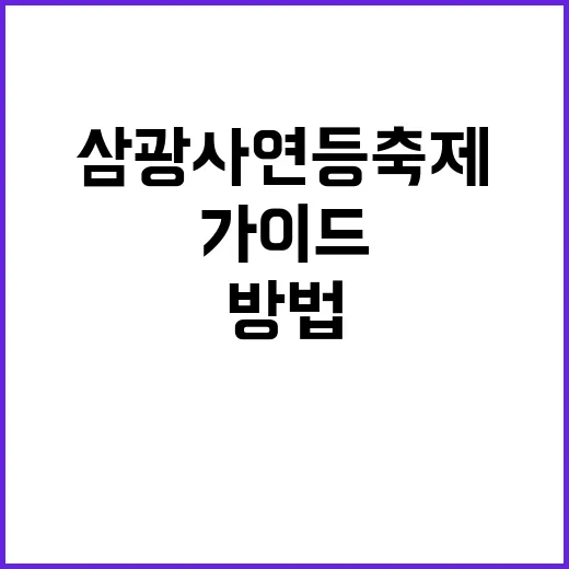 삼광사 연등축제를 즐기는 방법: 감성적 여행 가이드