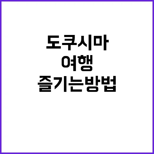 도쿠시마 여행을 최대한 즐기는 방법