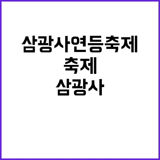 삼광사 연등축제를 …