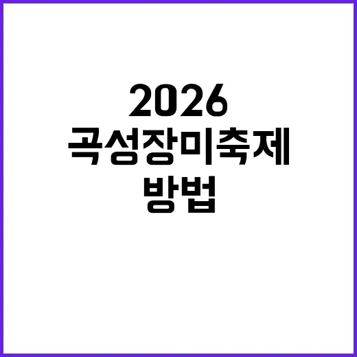 곡성 장미축제 2026: 향긋한 모험을 떠나는 방법