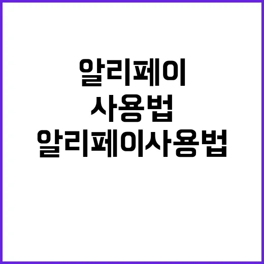 알리페이 사용법, 이렇게 시작해보세요