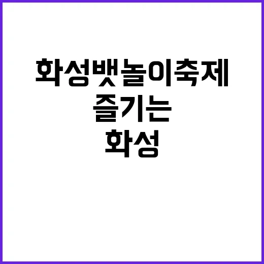 화성뱃놀이축제를 알차게 즐기는 방법