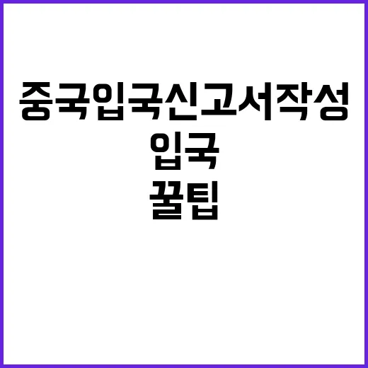 중국 입국신고서 작성 꿀팁: 처음 방문자를 위한 안내