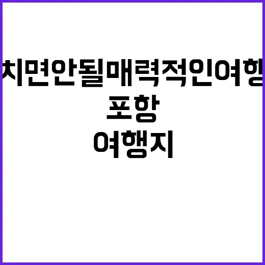 포항에서 놓치면 안 될 매력적인 여행지