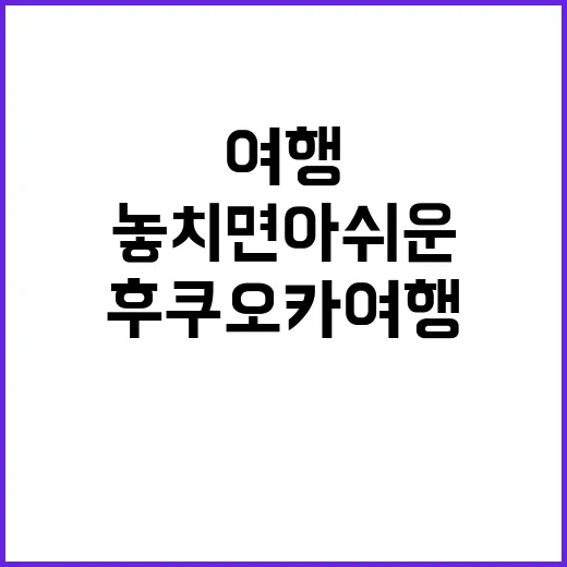 후쿠오카 여행, 놓치면 아쉬운 곳들