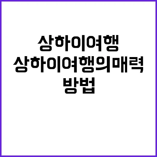 상하이 여행의 매력…