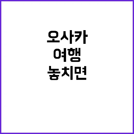 오사카 여행, 놓치…