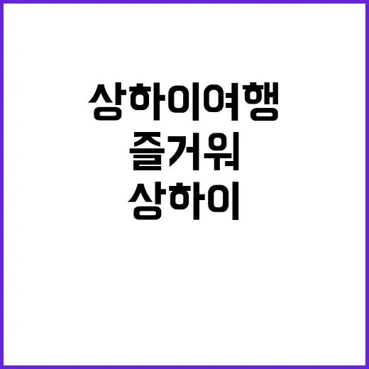 상하이 여행, 이렇…