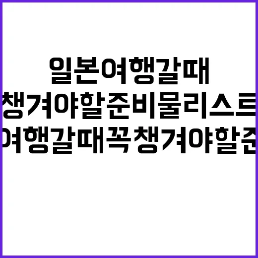 일본여행 갈 때 꼭…