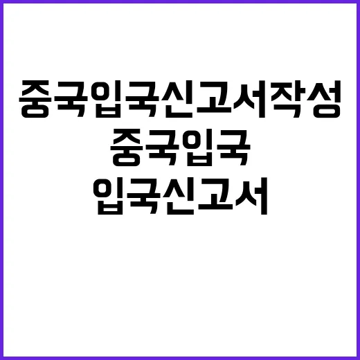 중국 입국신고서 작…