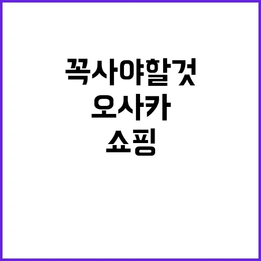 오사카에서 쇼핑할 …