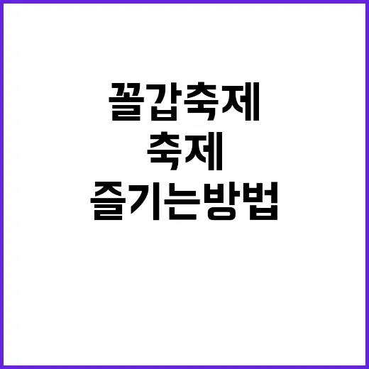 꼴갑축제 즐기는 방…