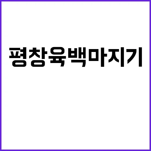 평창 육백마지기에서…
