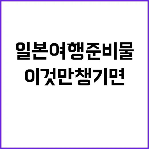 일본여행 준비물, …
