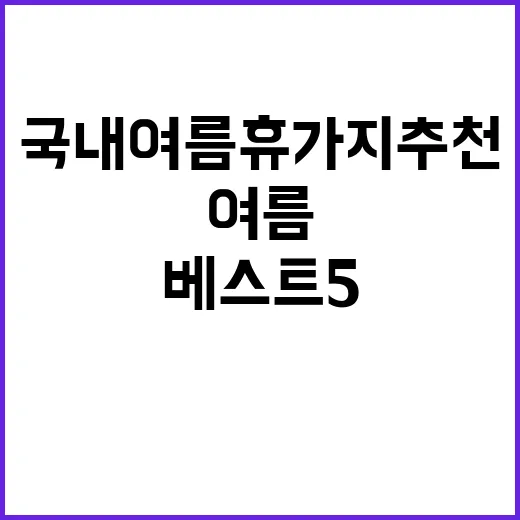 국내 여름 휴가지 …