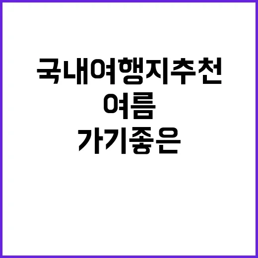 여름에 가기 좋은 국내 여행지 추천