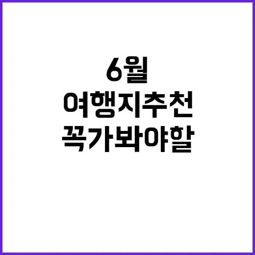 6월에 꼭 가봐야 …