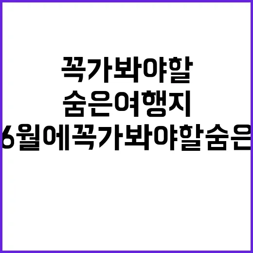 6월에 꼭 가봐야 …