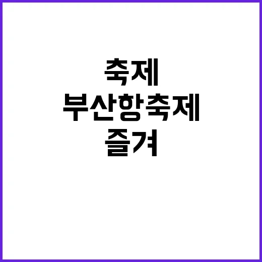 부산항 축제, 이젠 이렇게 즐겨보세요!