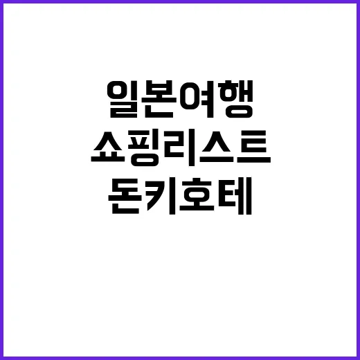 돈키호테 쇼핑리스트…