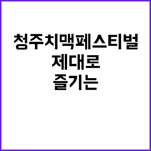 청주 치맥페스티벌 제대로 즐기는 방법