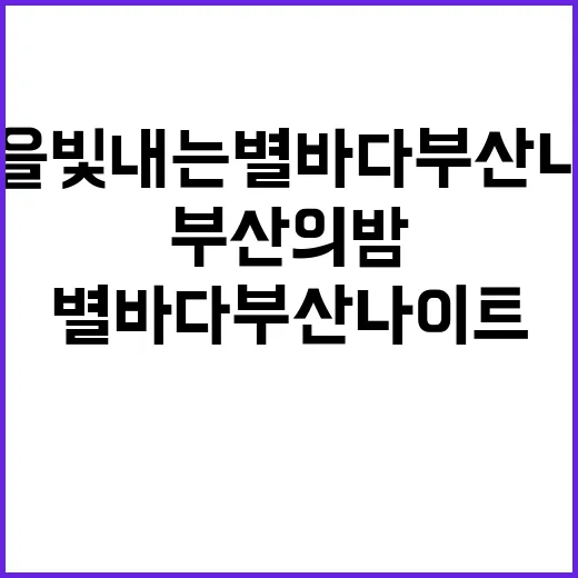 부산의 밤을 빛내는…