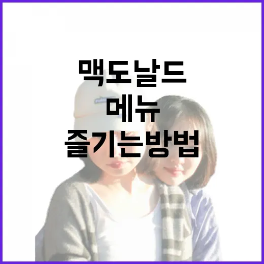 맥도날드 메뉴를 제대로 즐기는 방법 - 요약