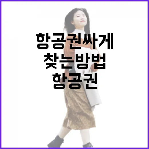 항공권 싸게 사려면 이렇게 찾는 방법 - 요약
