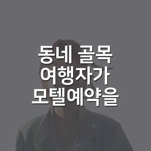 동네 골목 여행자가 모텔예약을 해봤더니 보였던 것들 - 요약