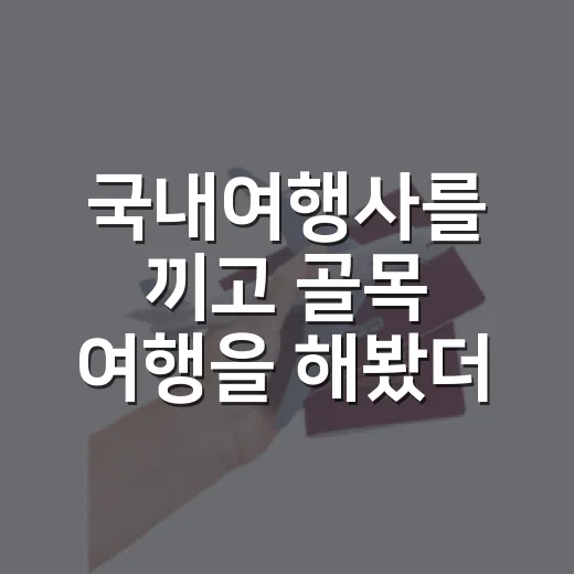 국내여행사를 끼고 골목 여행을 해봤더니 보였던 것들 - 요약