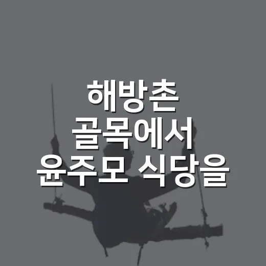 해방촌 골목에서 윤주모 식당을 찾아가봤더니, 밥보다 먼저 술 향이 남았다 - 요약