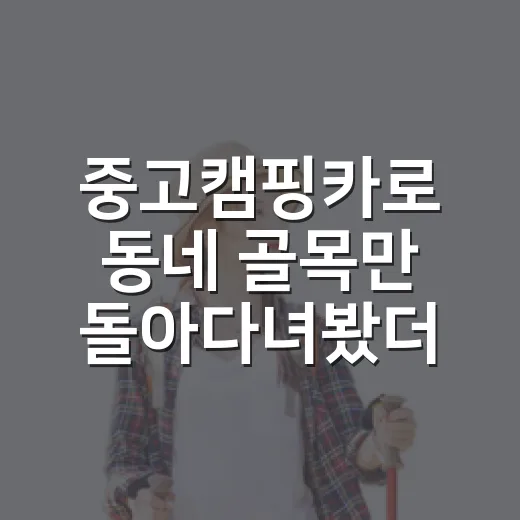 중고캠핑카로 동네 골목만 돌아다녀봤더니 알게 된 것들 - 요약