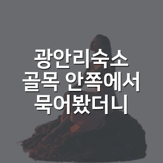 광안리숙소 골목 안쪽에서 묵어봤더니, 바다보다 오래 남은 동네의 밤 - 요약