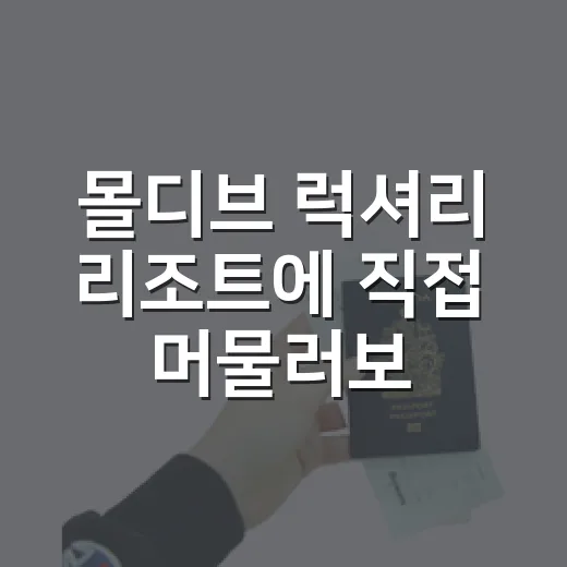 몰디브 럭셔리 리조트에 직접 머물러보니, 화려함보다 조용한 시간이 오래 남았다 - 요약